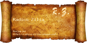 Radics Zilia névjegykártya